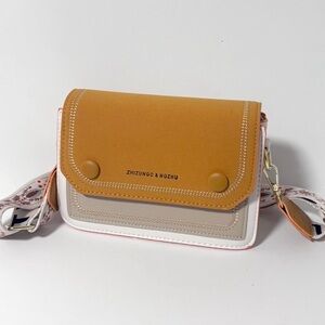 1292-Mini Tan and White Women's Bag